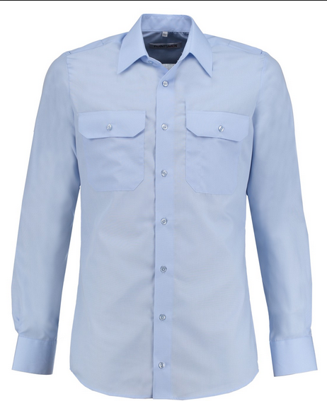 Pointsmen-Hemd-Langarm-hellblau Diensthemd, hellblau - langarm, 100 % Baumwolle mit
