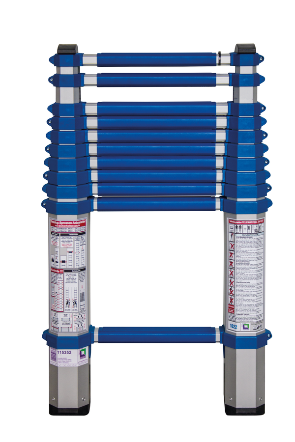 Teleskopleiter THW 4,4 m, blau DIN EN 1147