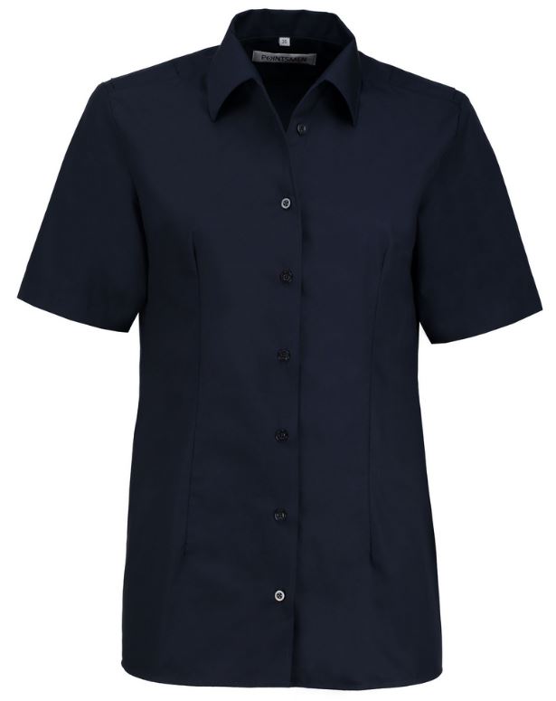 Damenbluse marine Kurzarm "Staufer Löwe"