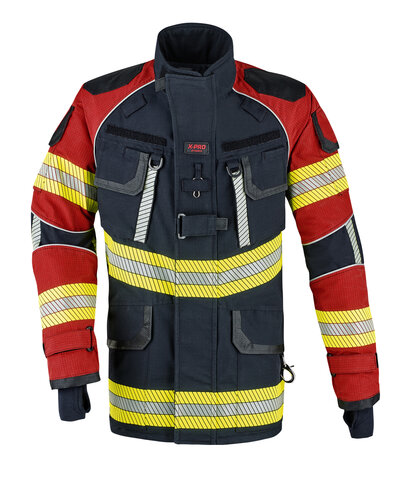 Einsatzjacke X-Pro Dynamic, schwarzblau/rot