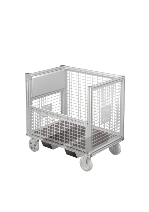 MUNK Stapleraufnahme aus Aluminiumprofil für Rollcontainer