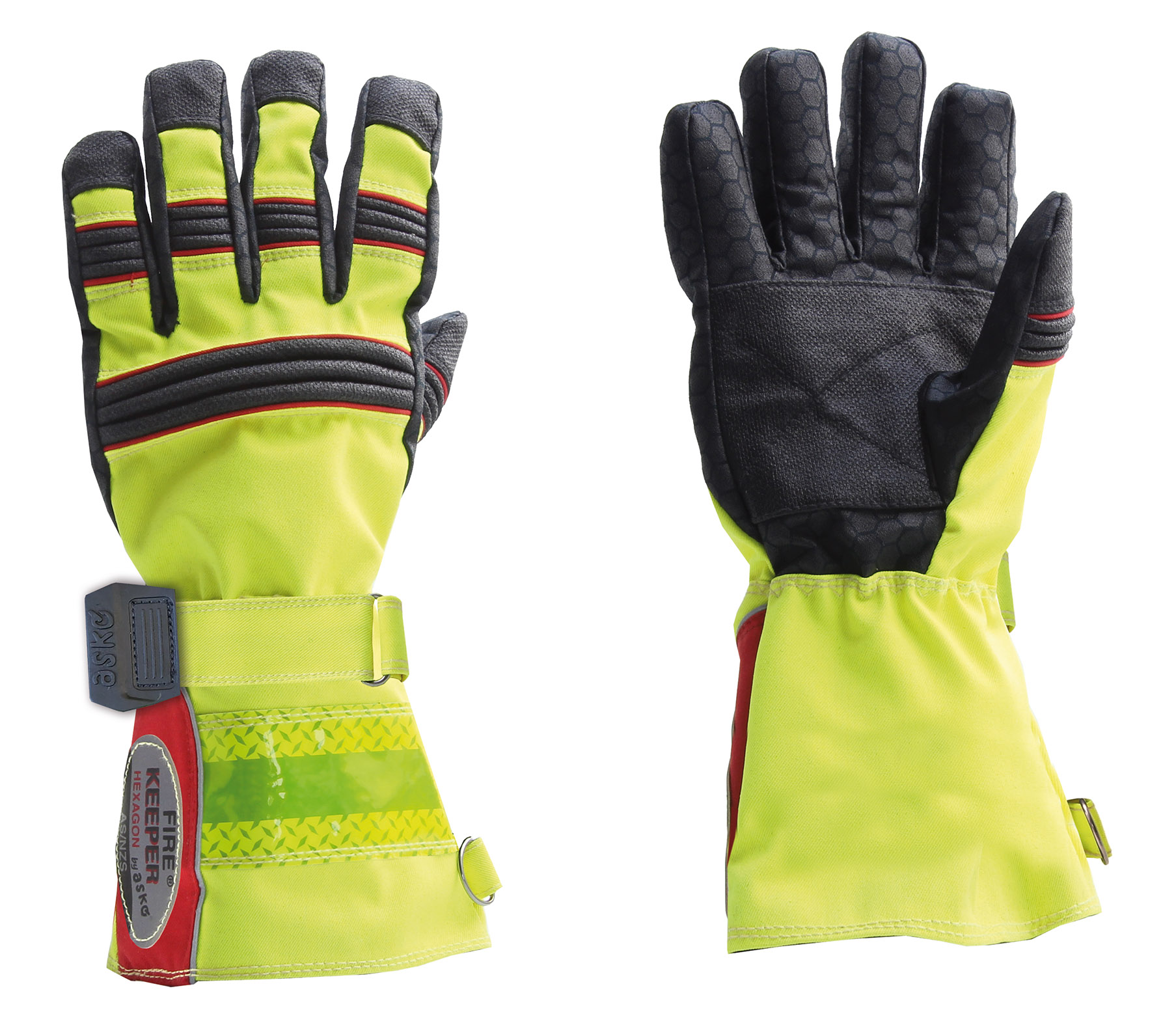 ASKÖ Feuerwehrhandschuh FIRE KEEPER HEXAGON, kurze Stulpe