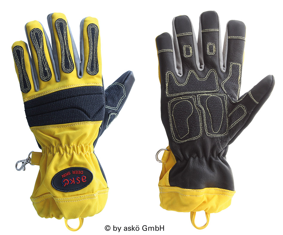 Askö THL-Handschuh DEER SKIN, gelb-schwarz