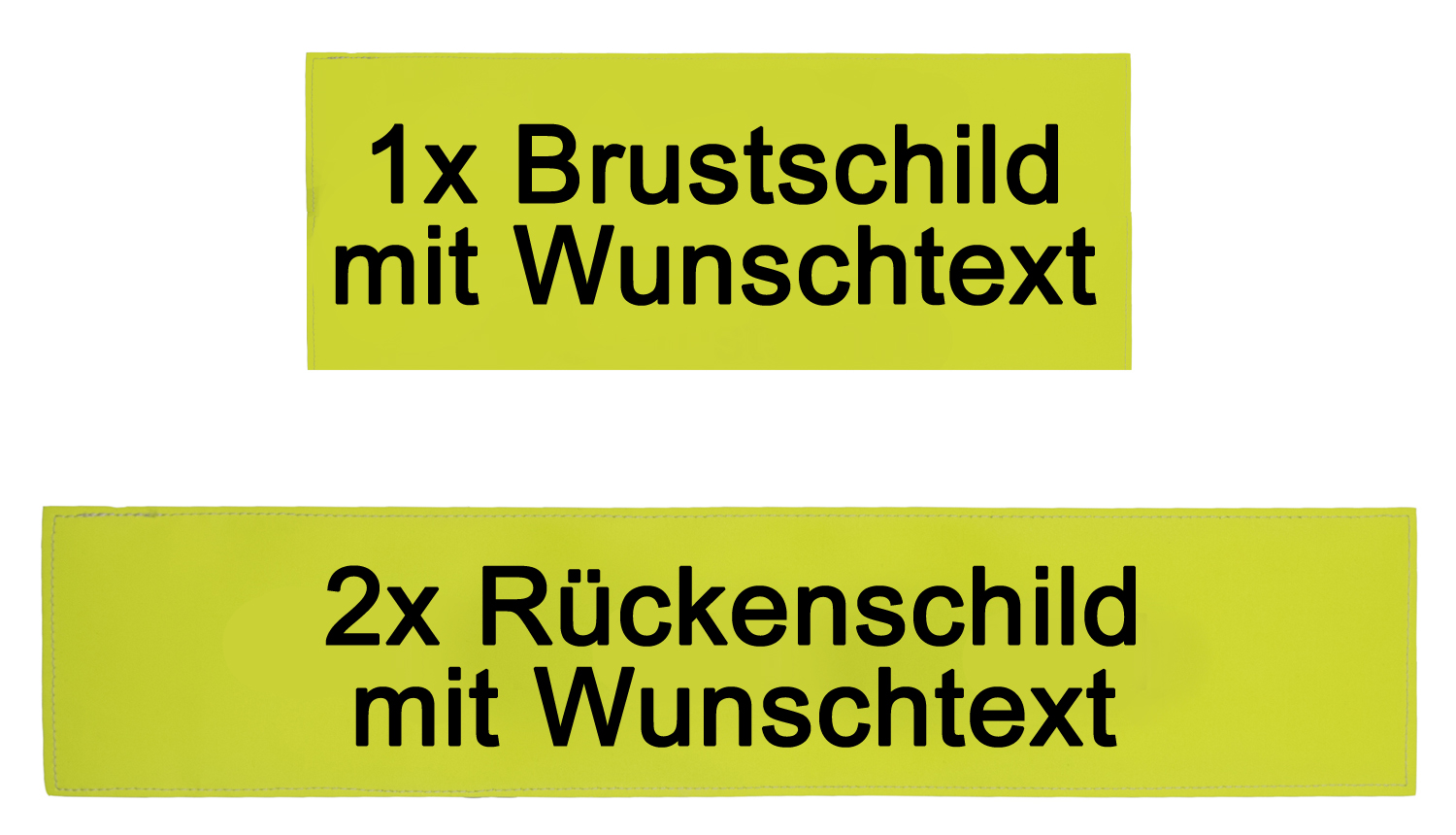 Schildersatz gelb 2x R-Schild 380x80, 1x B-Schild 150x50 mm