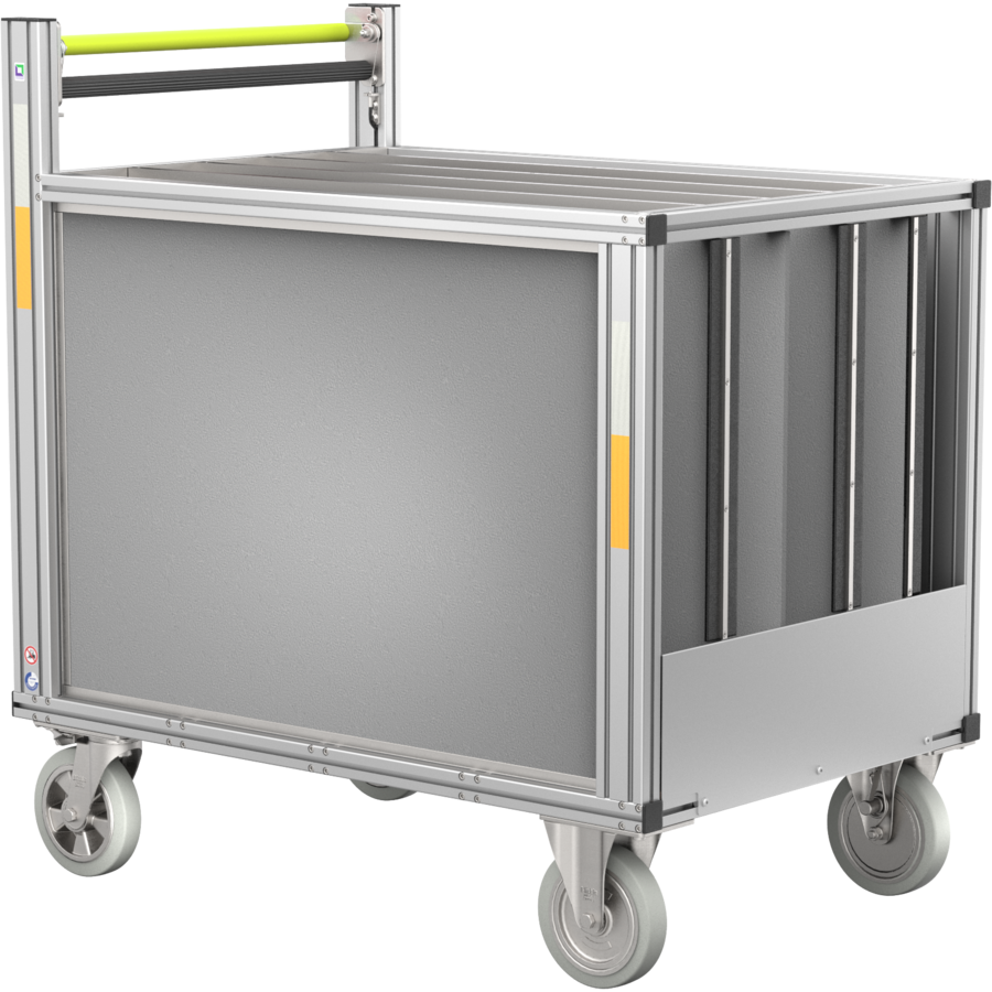 Rollcontainer für Schlauch, gebuchtet/gerollt