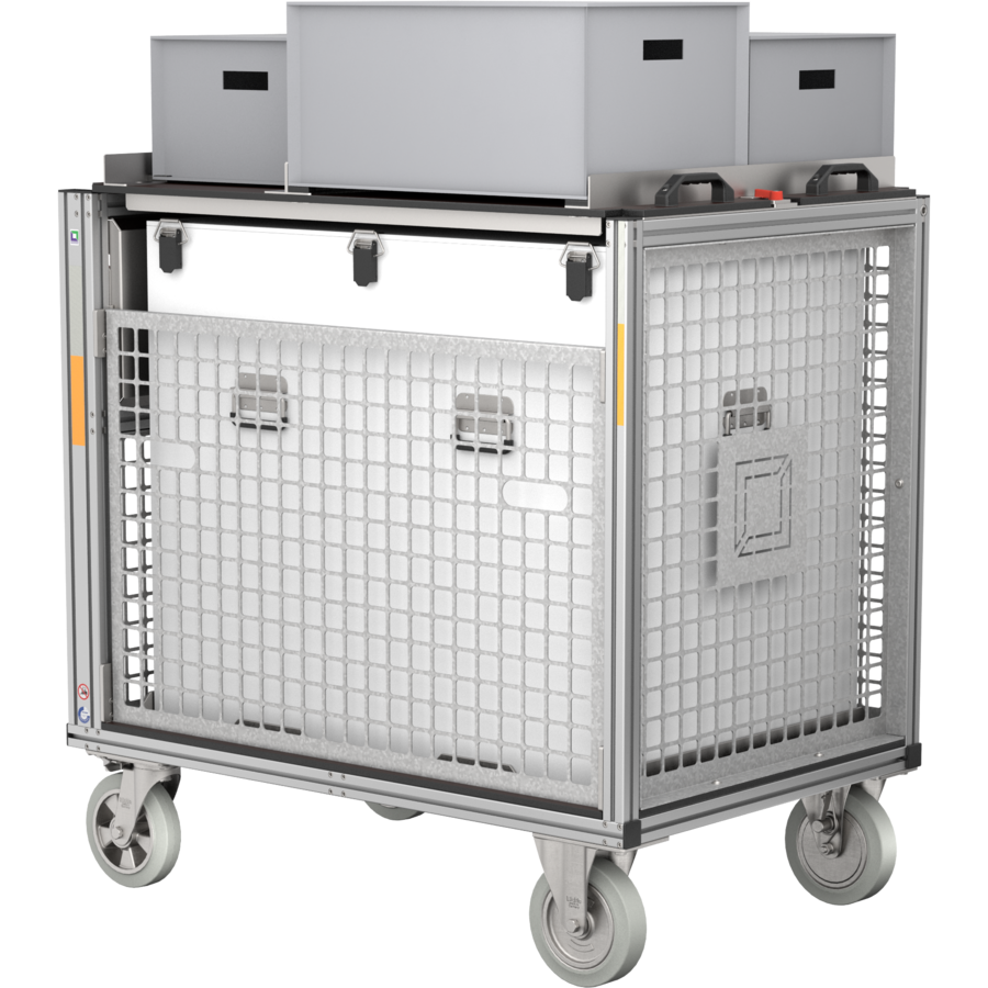 Rollcontainer schwarz/weiß Trennung
