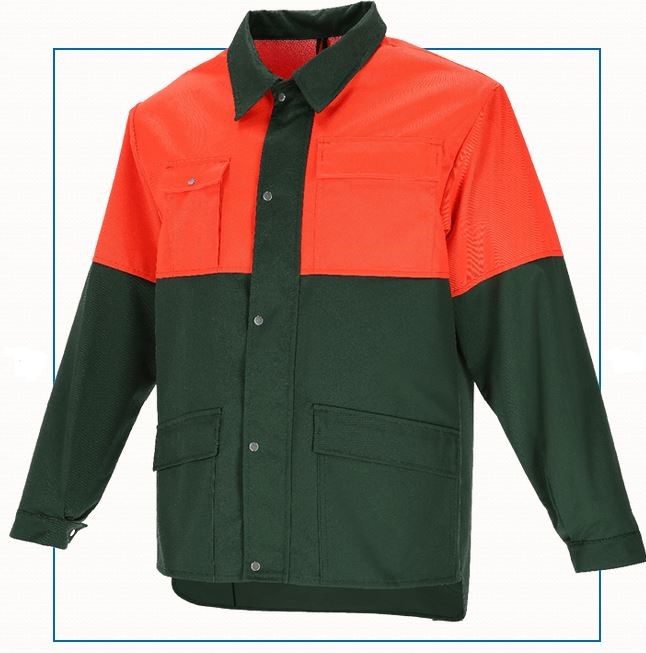 NOVOTEX-Waldarbeiter-Jacke, Mischgewebe, grün-leuchtorange