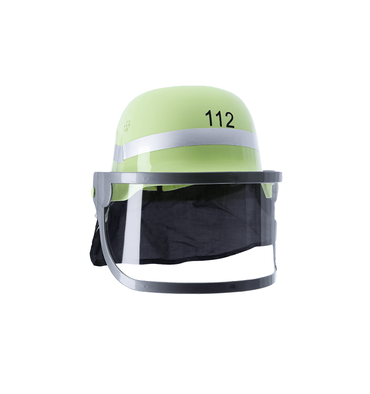 Kinder-Feuerwehr-Spielzeug-Helm, mit Nackenschutz und Visier