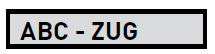 Rückenschild ABC-ZUG, silbern, 380x80 mm