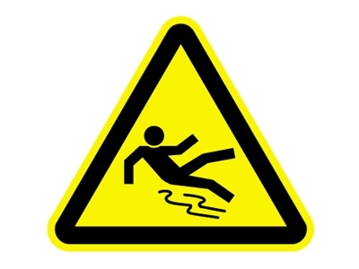 Warnzeichen Rutschgefahr W011 315mm Kunststoff ISO 7010