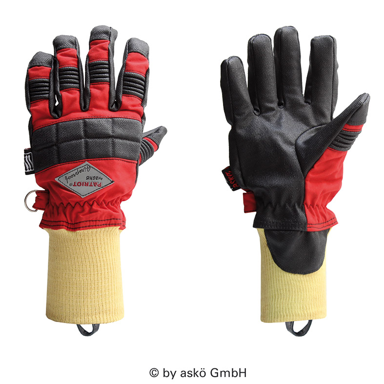 Askö Schutzhandschuh FIREPROOF PRO Strickbund, schwarz-rot