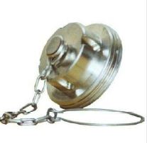 Edelstahl-Gewindeverschlußstück mit Kette und Dichtring DN32