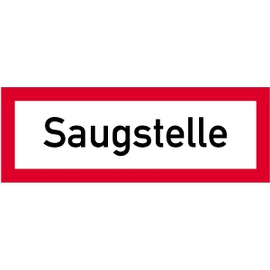 Brandschutzzeichen Saugstelle 297x105mm Aluminium