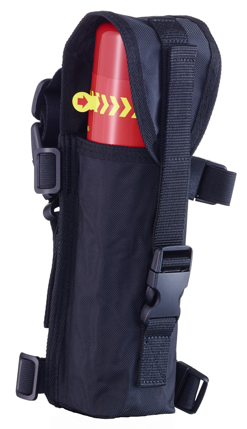 Beinholster für ein Feuerlöschspray, schwarz