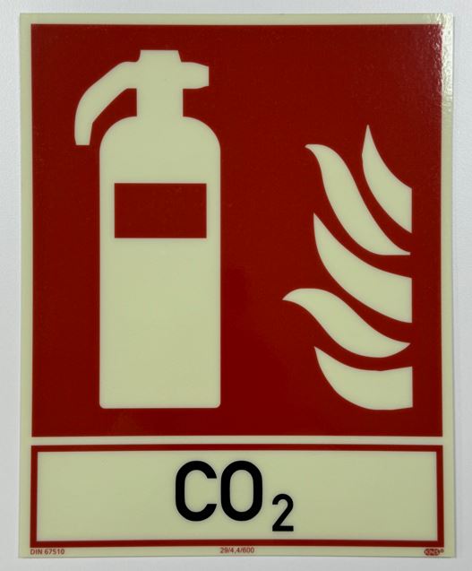 co Schild KNS Feuerlöscher +CO2 200x250mm