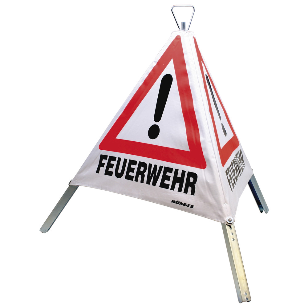 Faltsignal 700 mm mit Feder 3x FEUERWEHR