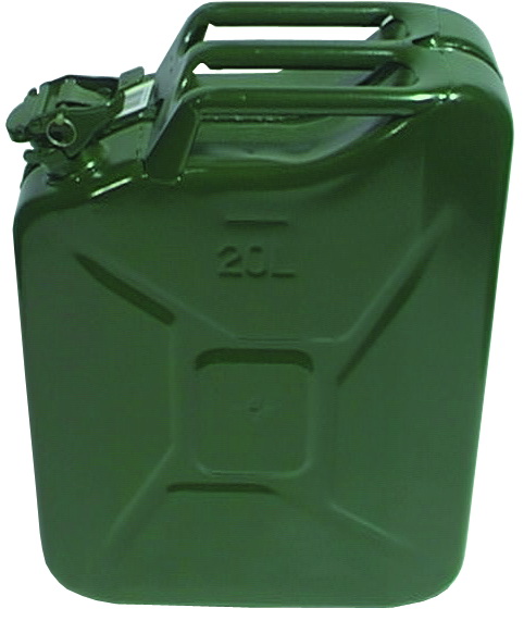 Benzinkanister DIN 7274, Stahlblech, 20 Liter, olivgrün