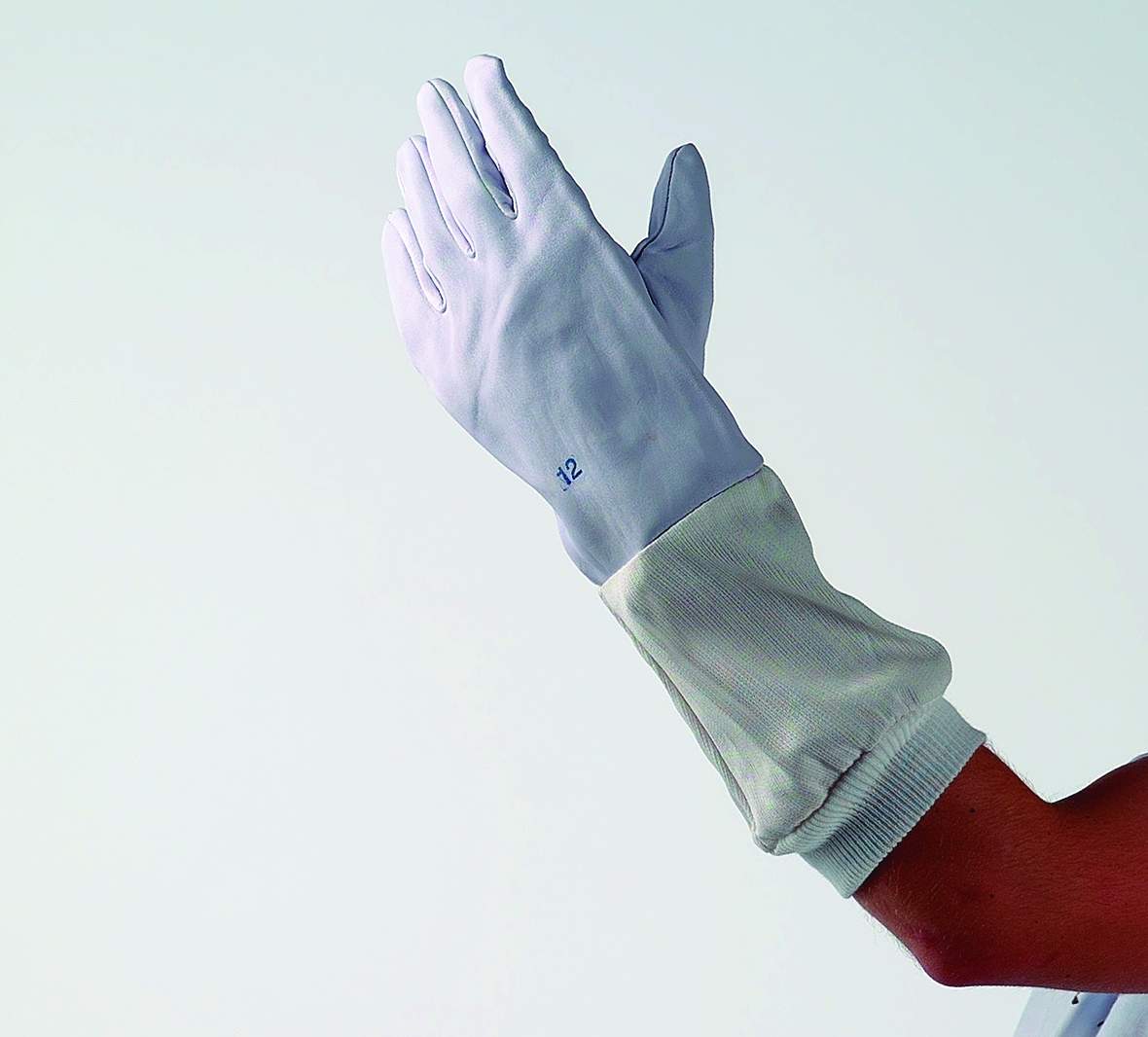 Imkerhandschuhe aus Leder, Stulpe aus Stoff
