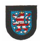 Mützenabzeichen Landeswappen Thüringen aus Stoff 20x25 mm