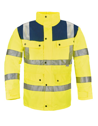 WATEX Warnschutz-Parka, leuchtgelb/blau