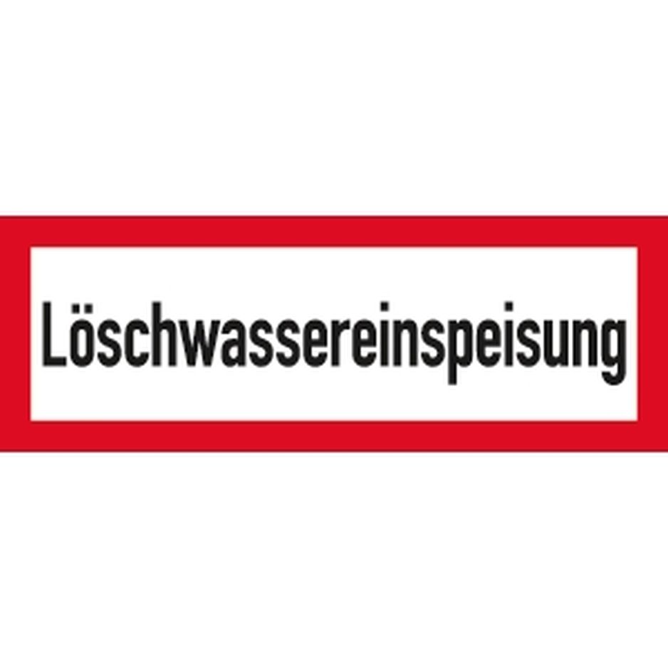 Brandschutzzeichen Löschwassereinspeisung 297x105mm Folie