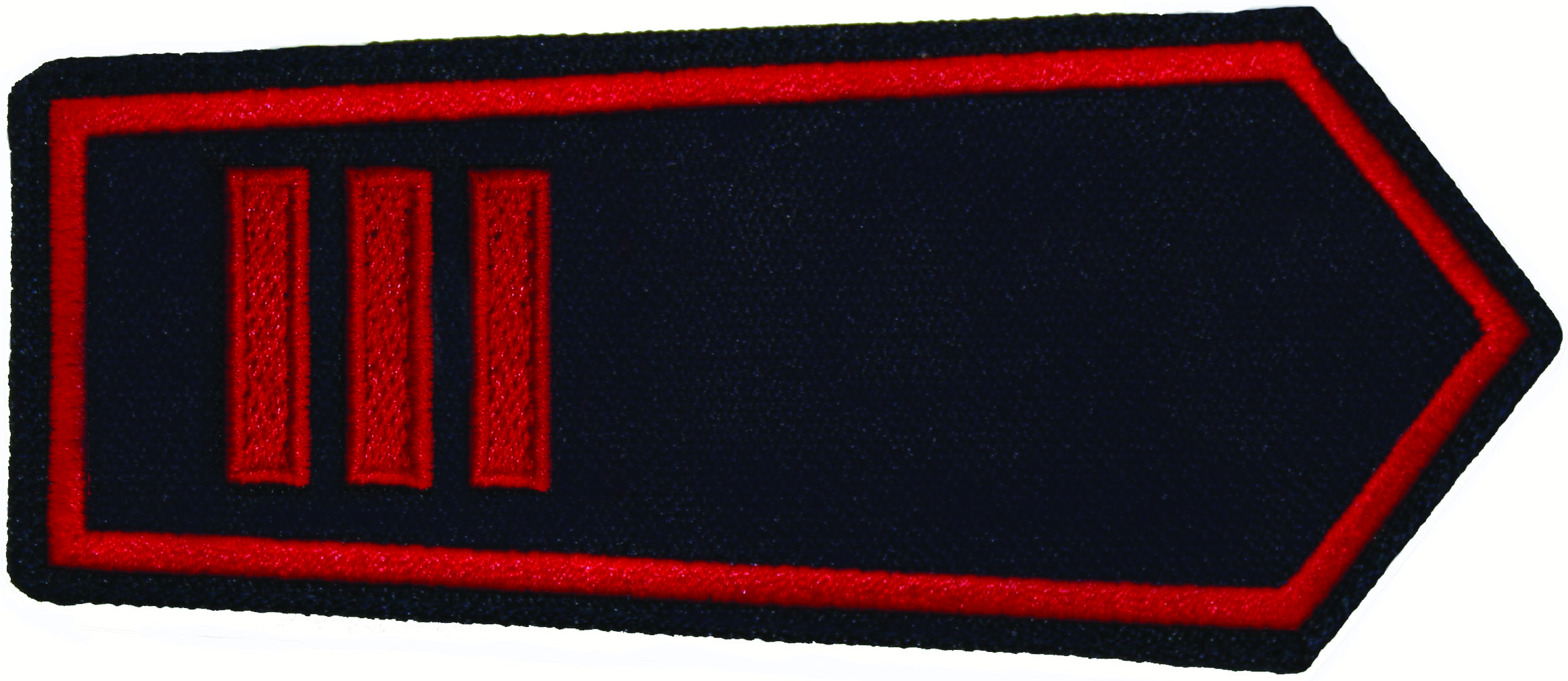 Schulterklappen NRW: 3 x Balken rot, Rand rot, Klett