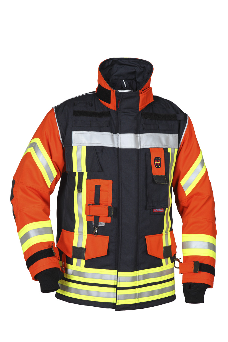 Feuerwehr-Überjacke NTI EN 469 BLAU-ORANGE 2-farb.