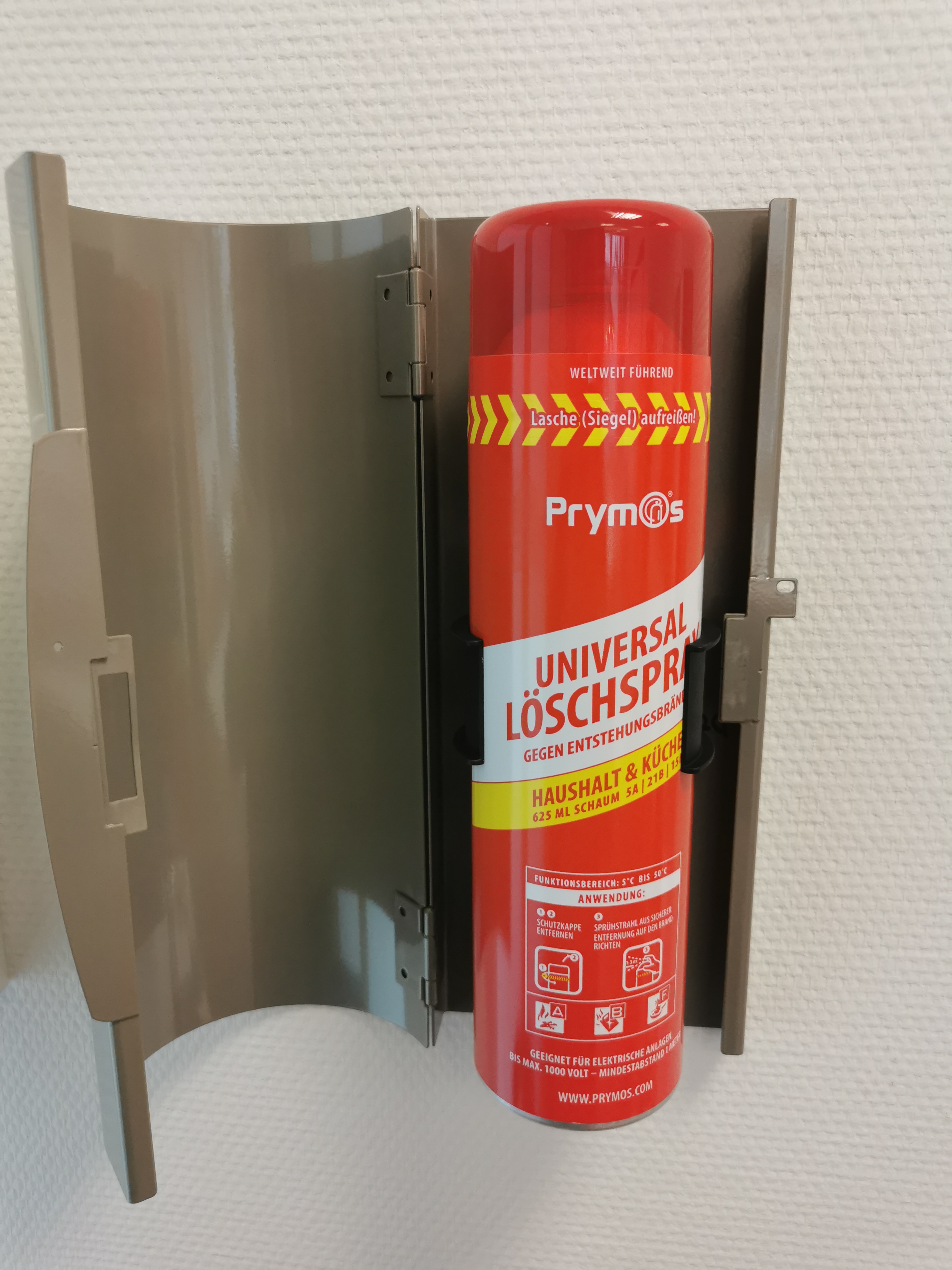 Design Mantel für ein Feuerlöschspray, Perlmausgrau