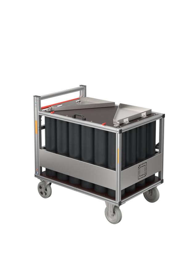 Transportsicherung Rollcontainer für 24 Atemluftflaschen