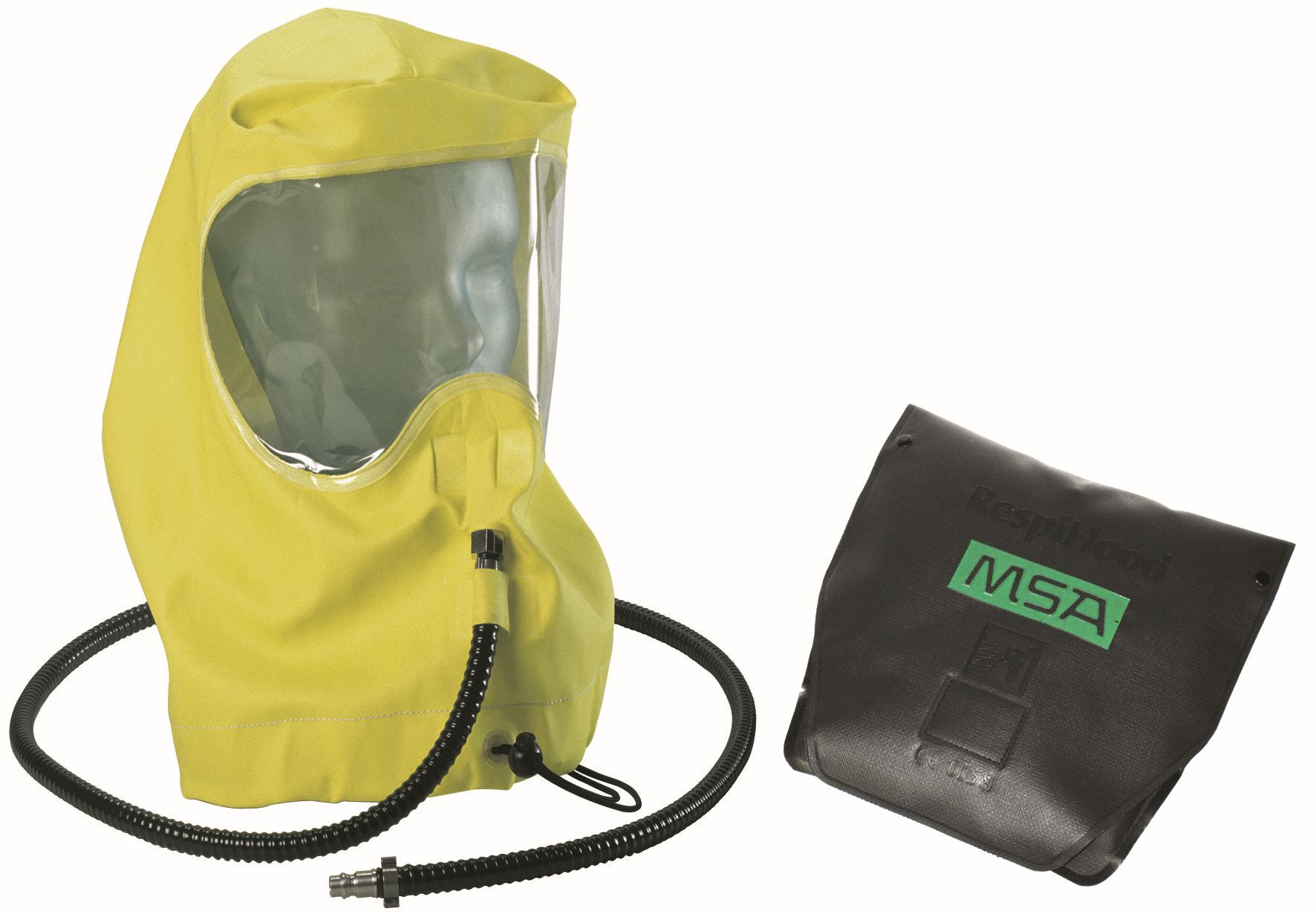 Respi-Hood in Tasche, Rettungshaube komplett