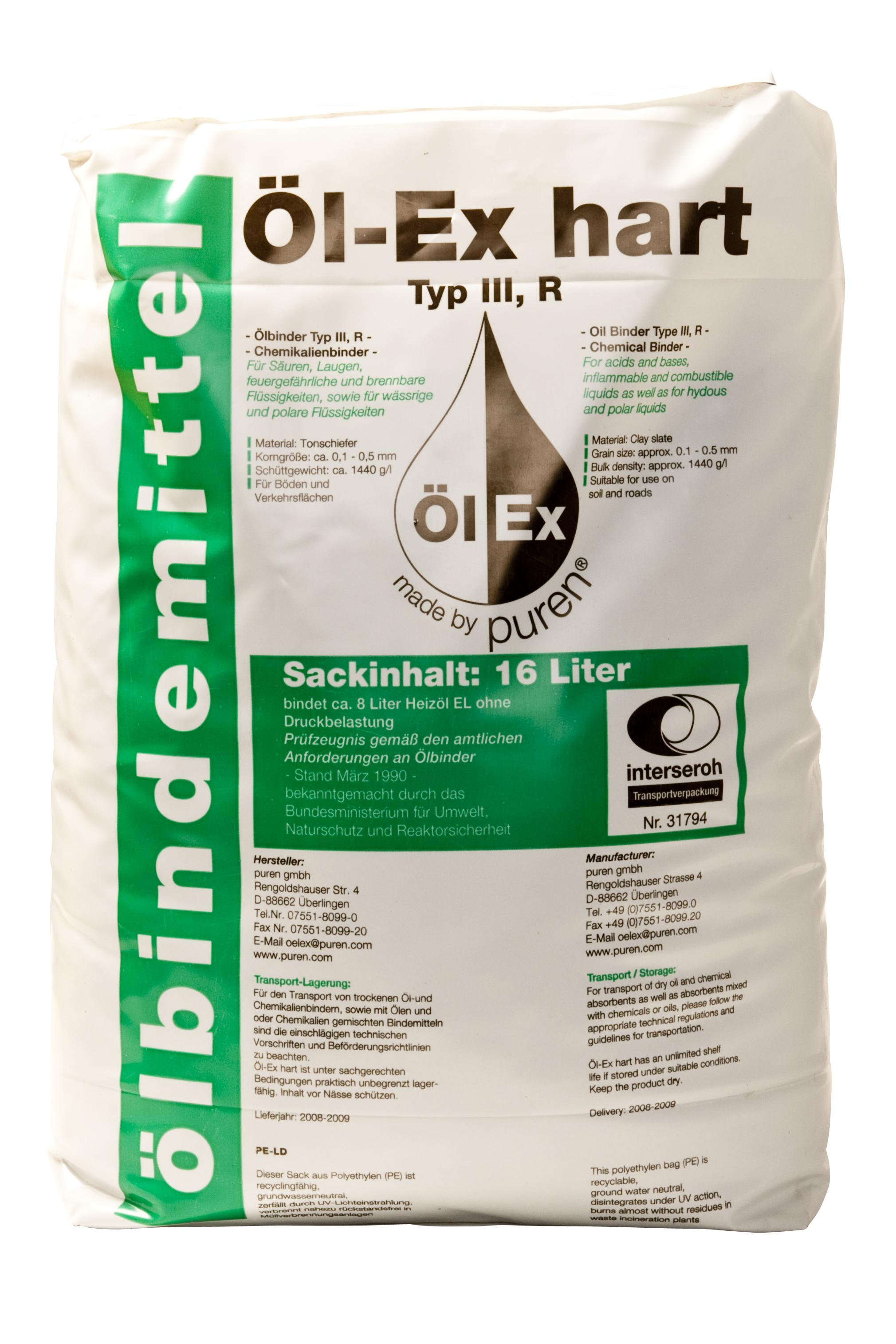 Öl-Ex Hart Typ III/R, Schwerer Öl- und Chemikalienbinder