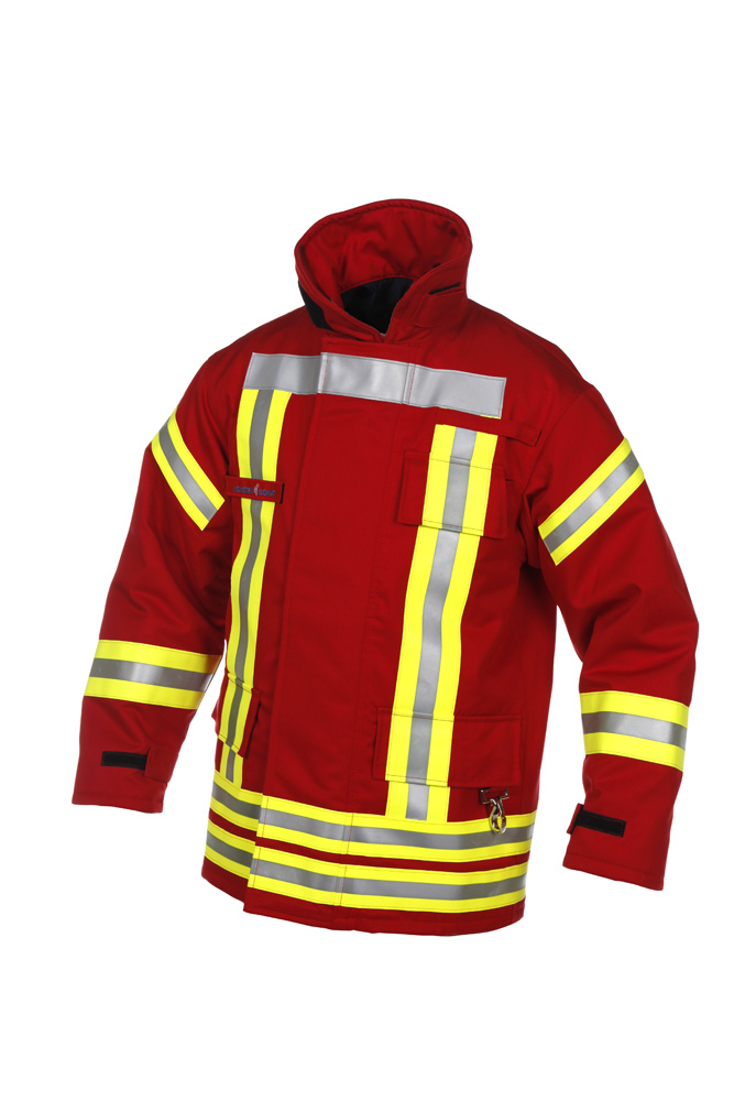 Feuerwehr-Überjacke KURZ ROT EN 469 NOMEX / AIRTEX-S