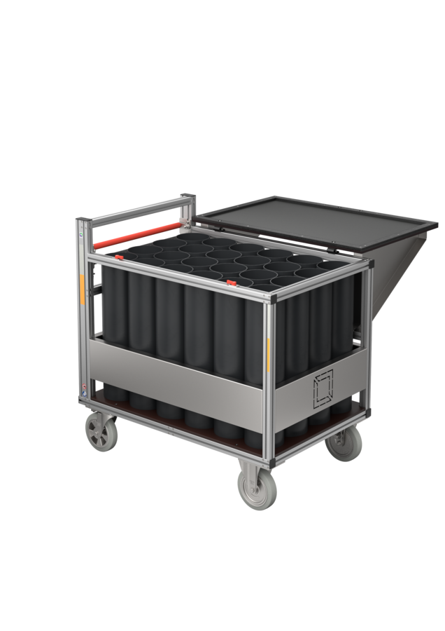 Transportsicherung Rollcontainer für 24 Atemluftflaschen