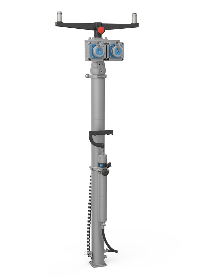 MUNK Lichtmast 3,5 m für Rollcontainer Strom-Licht