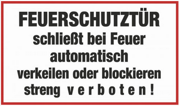 Brandschutzzeichen FEUERSCHUTZTÜR, DIN 4066, 200x300mm