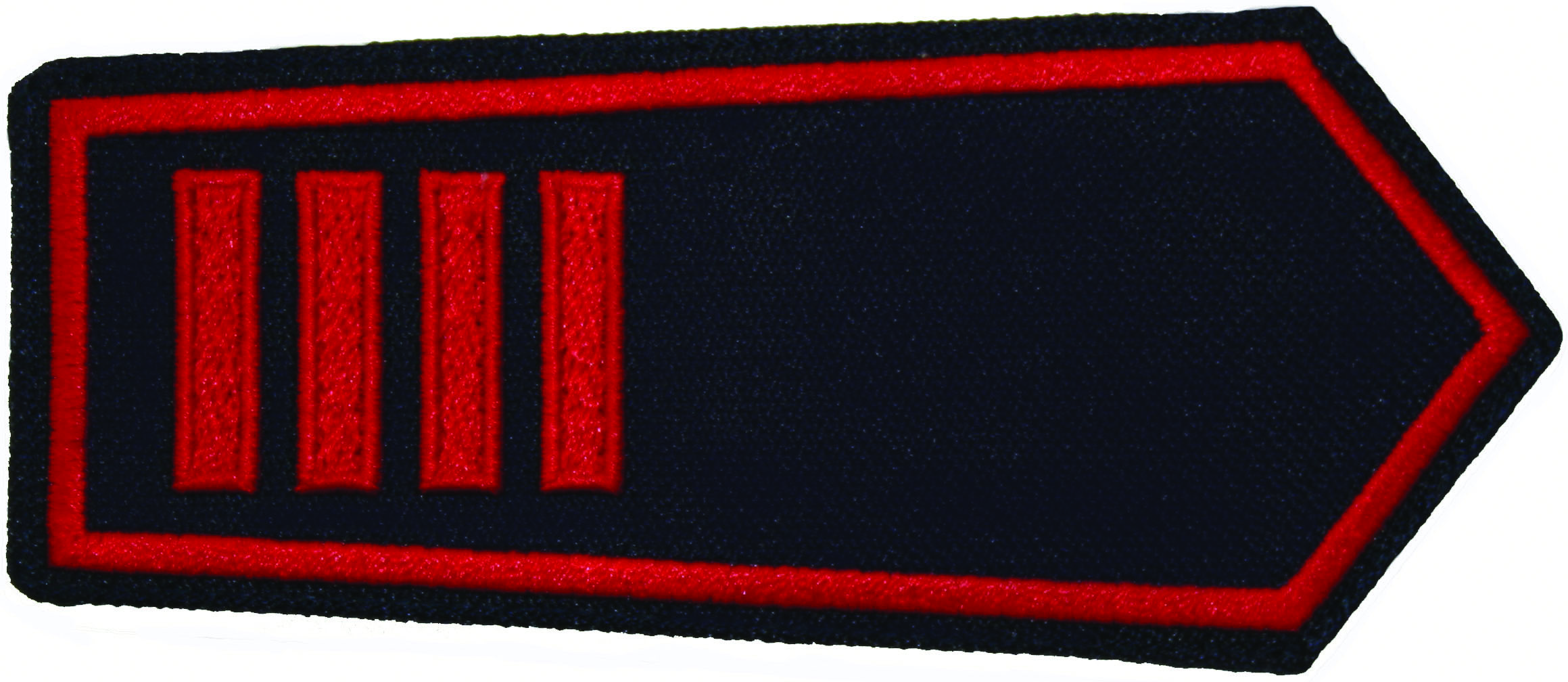 Schulterklappen NRW: 4 x Balken rot, Rand rot, Klett