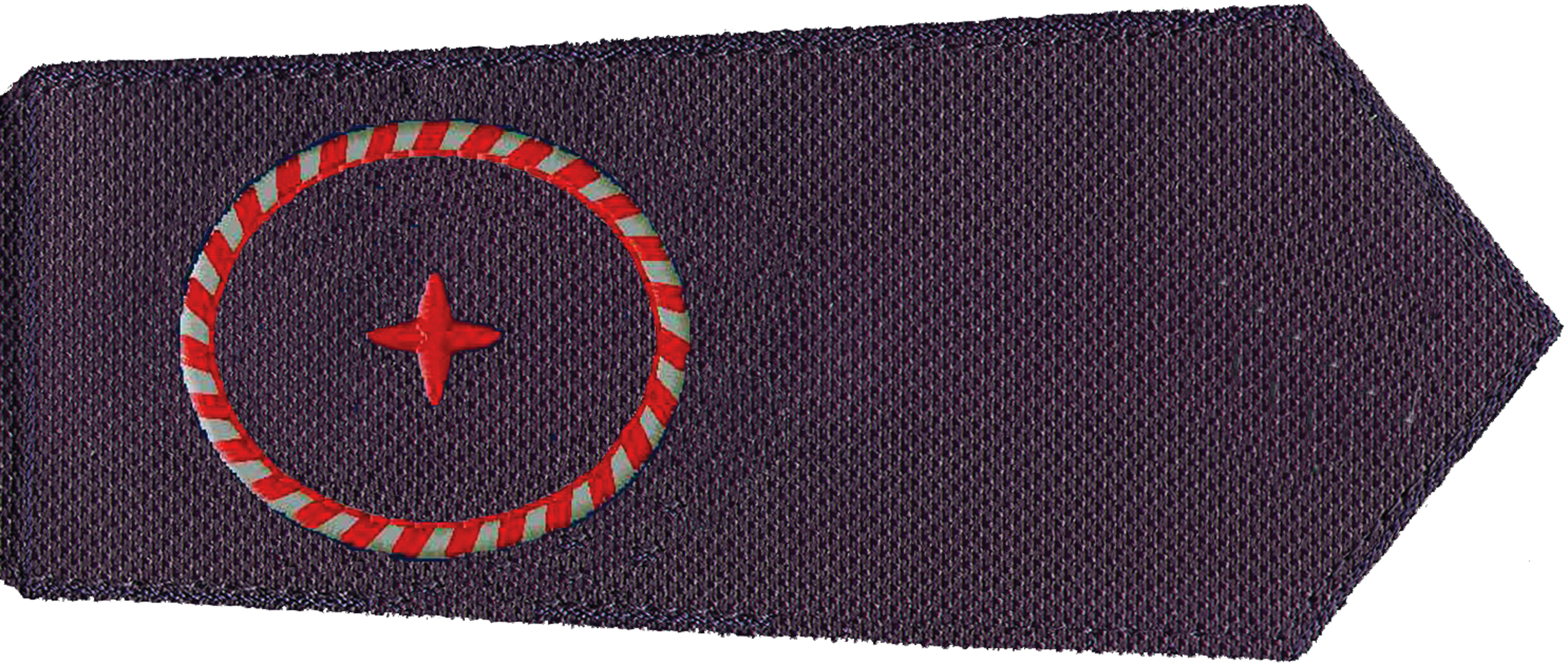 Schulterklappen NRW: 1 x Stern rot, Rand rot/silber, Klett