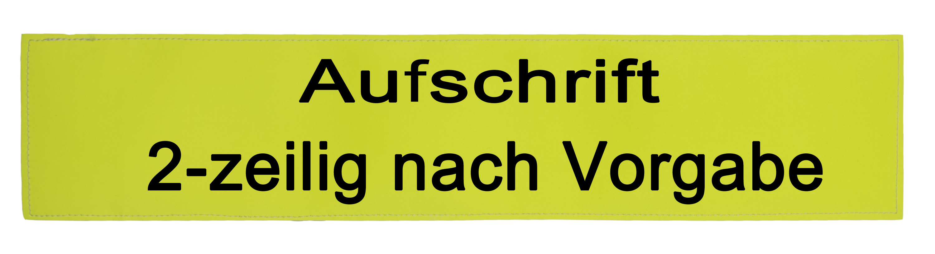 Rückenschild Aufschrift 2-zeilig, neongelb, 380x80 mm