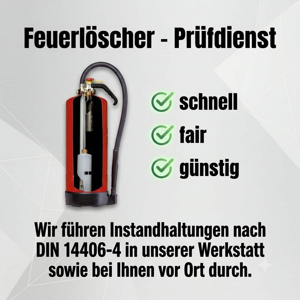 Prüfung Feuerlöscher nach DIN 14 406 Teil 4