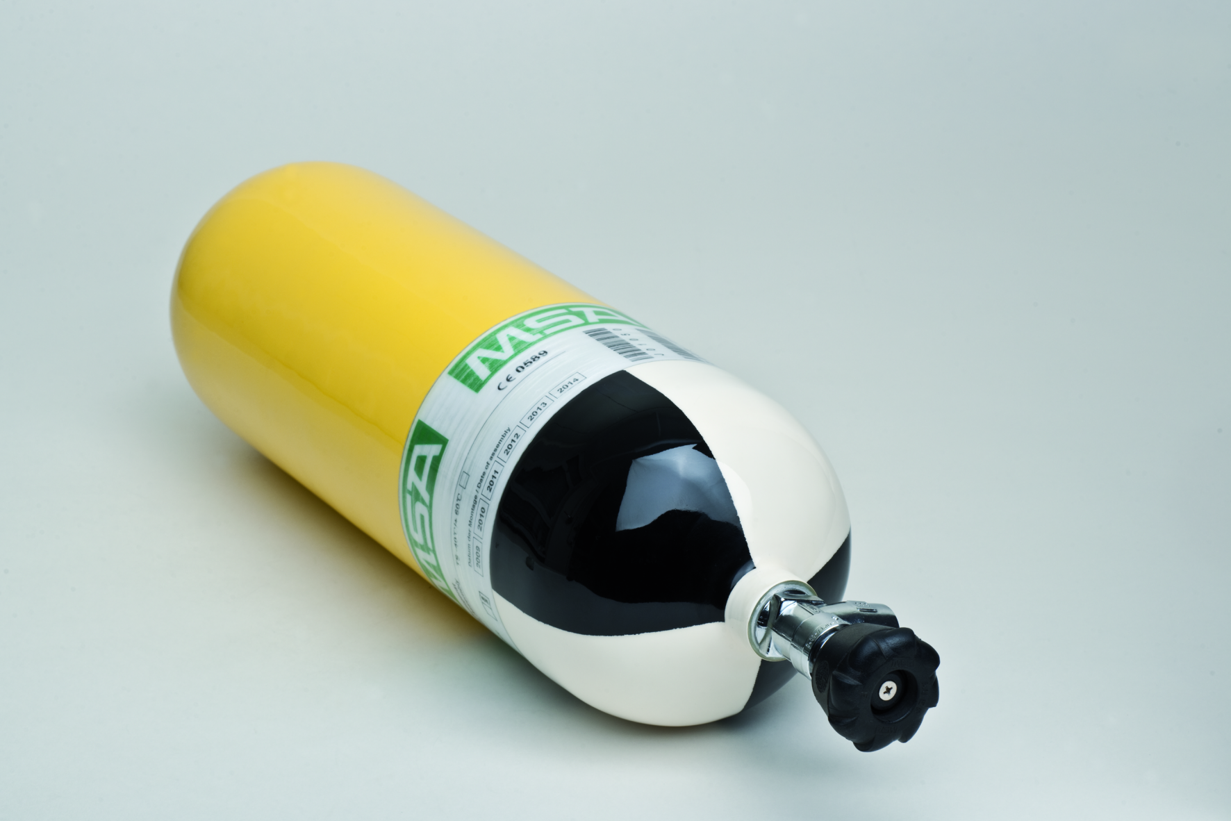 MSA Druckluft-Stahlflasche 4 Liter 200 bar Inhalt, gefüllt