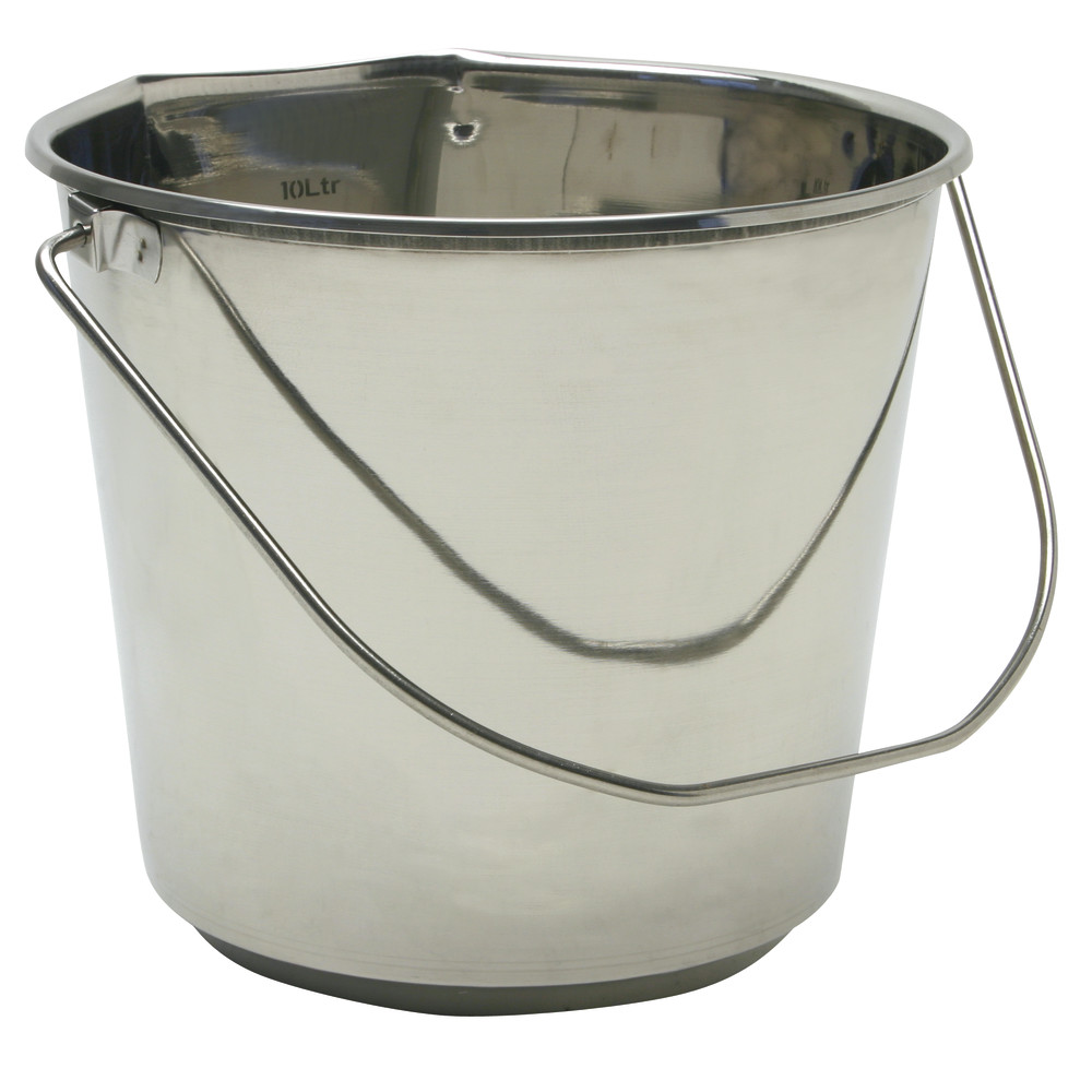 Eimer aus Edelstahl 10 l Inhalt konische Form
