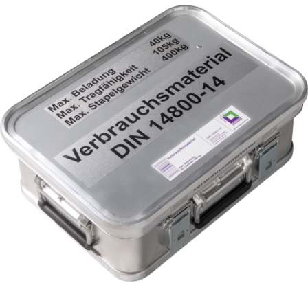 Kasten Verbrauchsmaterial mit Inhalt