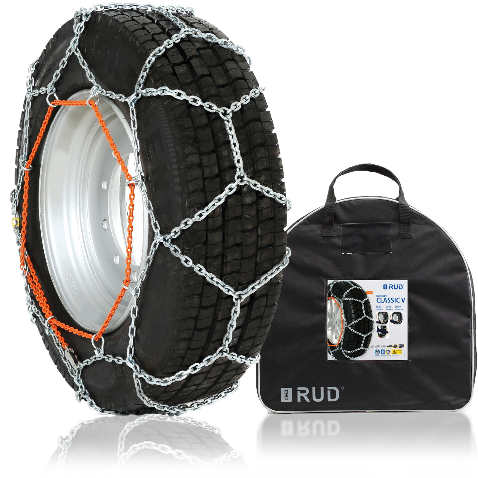 Paar Einzel-Schneekette ab 12.5 R 18 LKW RUD-matic Classic V