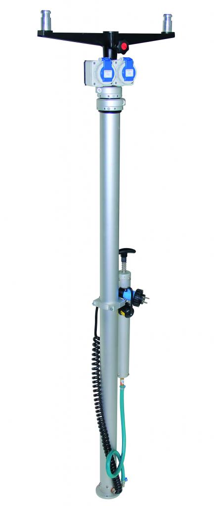 MUNK Lichtmast 3 m für Rollcontainer Strom-Licht