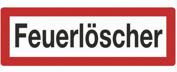 Brandschutzzeichen Feuerlöscher DIN 4066, PVC 105x297mm