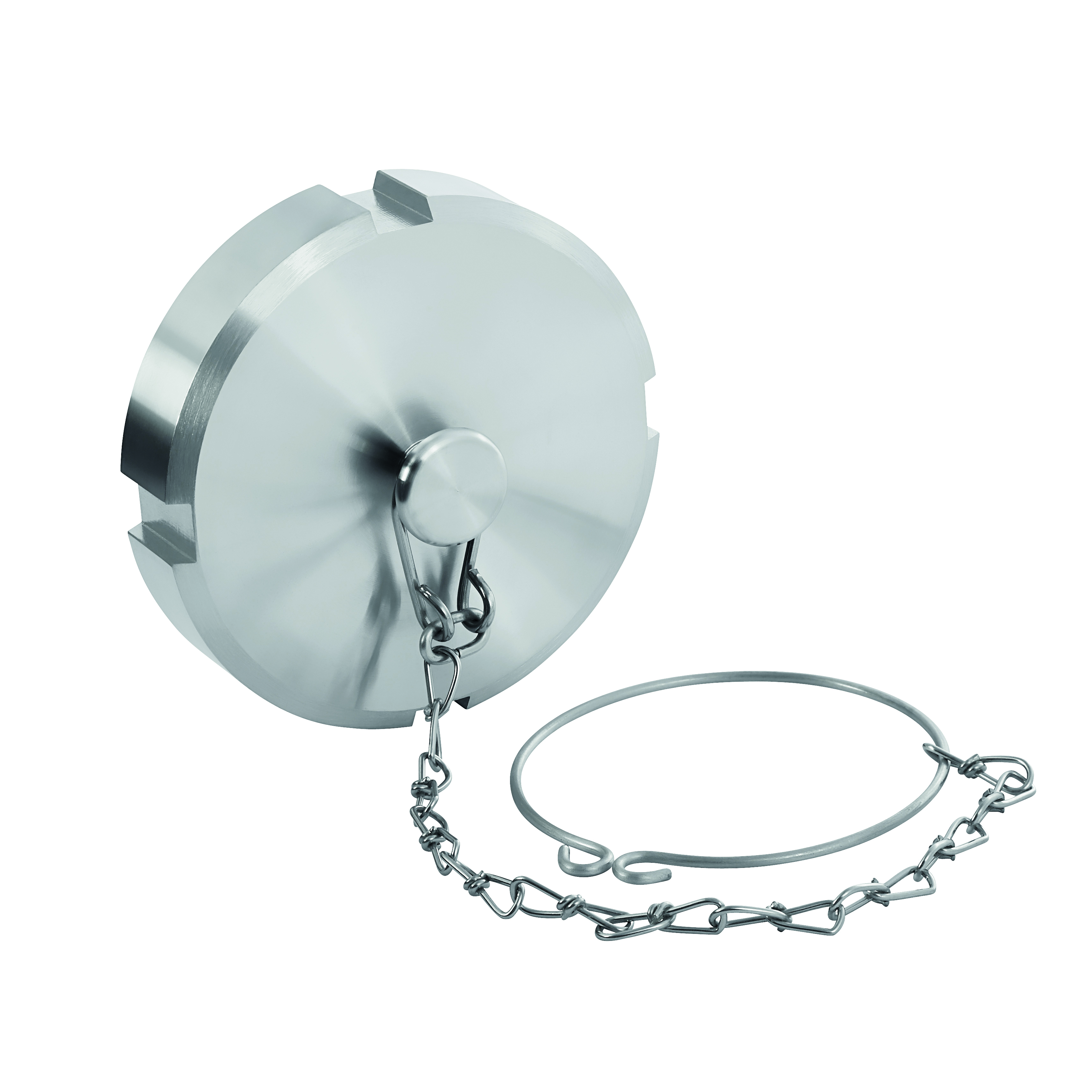 Edelstahl-Verschlusskappe DN 32 mit Kette