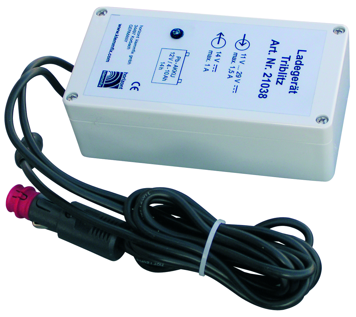 Kfz-Ladegerät 12/24 Volt (12 V) für TRI-Blitz 1 und Mobilux