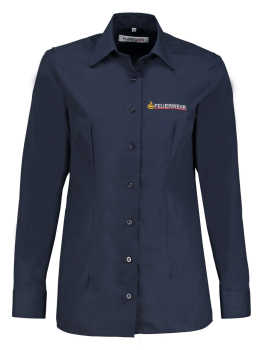 Damenbluse marine langarm "Staufer Löwe"