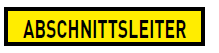Rückenschild ABSCHNITTSLEITER, neongelb, 380x80 mm