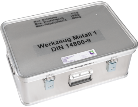 Kasten Werkzeugsatz Metall 1 mit Einlage und Inhalt